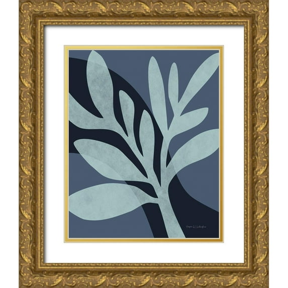 Gallagher, Megan 26x32 Gold Ornate Wood Framed with Double Matting Museum Art Print Titled - Dreamy Leaves II