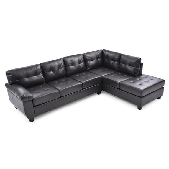 Gallant 111 in. 2 Piece Faux Leather L Shape Sectional Sofa in Cappuccino