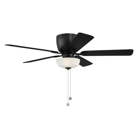 Gallant 52 in. Indoor/Covered Outdoor Matte Black Hugger Ceiling Fan with Included 3000K LED Bulbs, Pull Chain Control