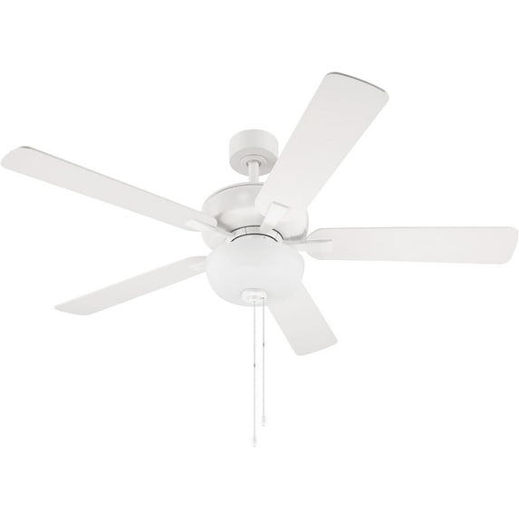 Gallant 52 in. Indoor/Covered Outdoor Matte White Standard Mount Ceiling Fan with Light Kit and Pull Chain Control