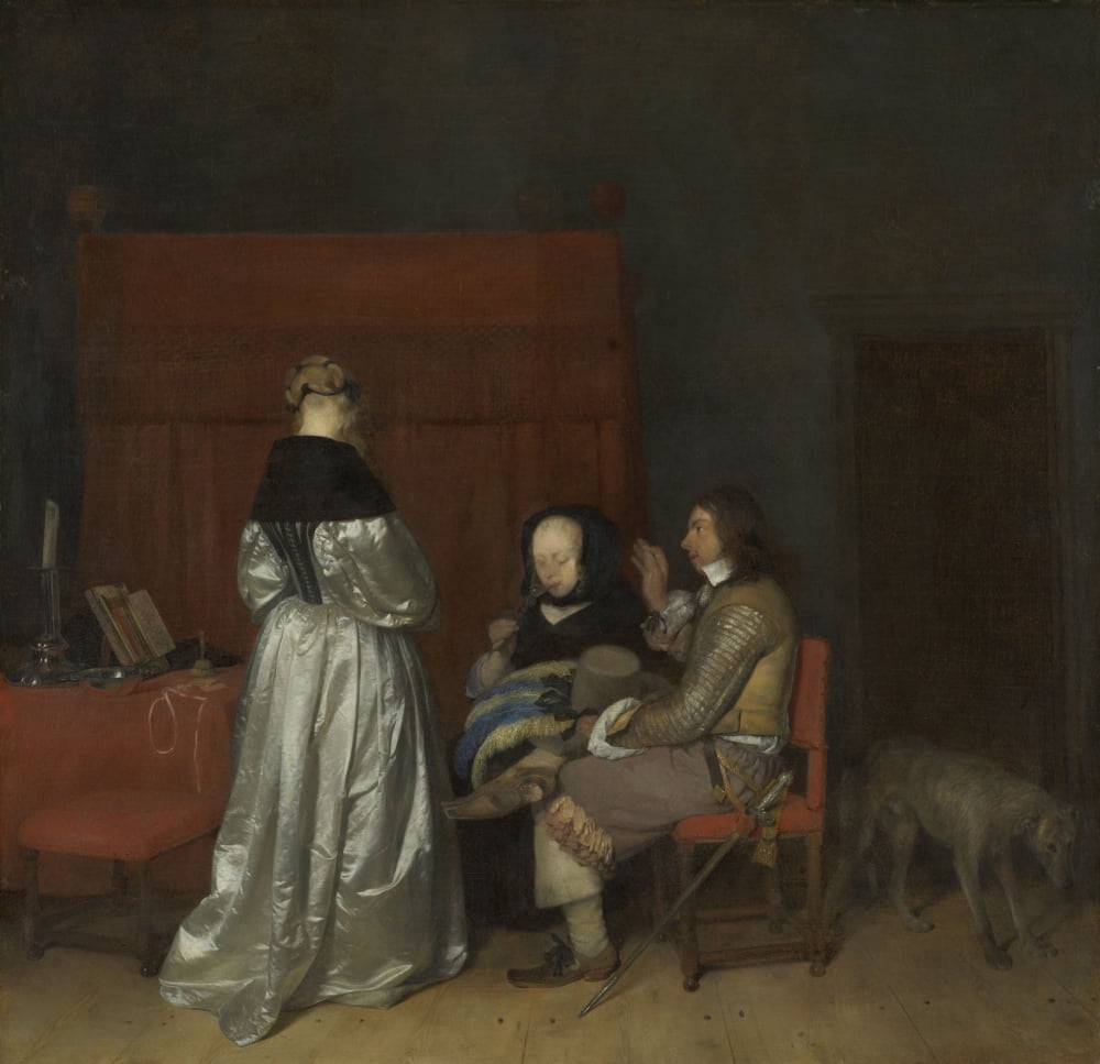Gallant Conversation Canvas Art - (24 x 18)