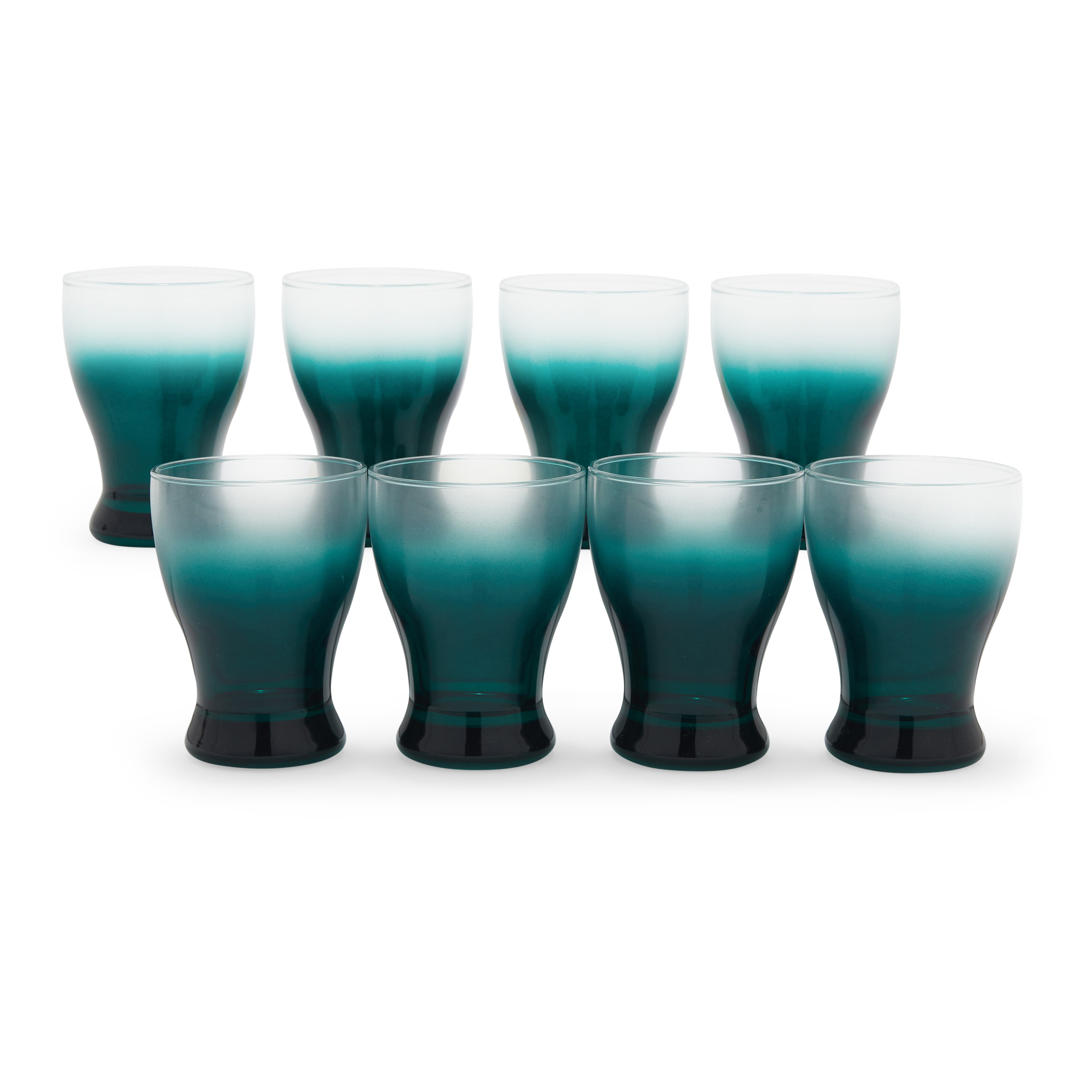 Gallant Green Ombre Glass Drinkware Set, 8 Pieces by Drew Barrymore Flower Home