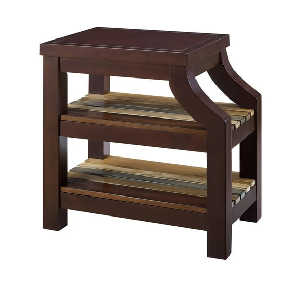 Gallaway Accent Side Table by Naomi Home-Accent:Natural,Finish:Espresso