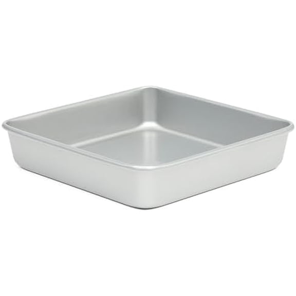 Gallen 9 Inch Square Nonstick Carbon Steel Cake Pan - Silver Durable Bakeware for Cakes, Brownies & Desserts
