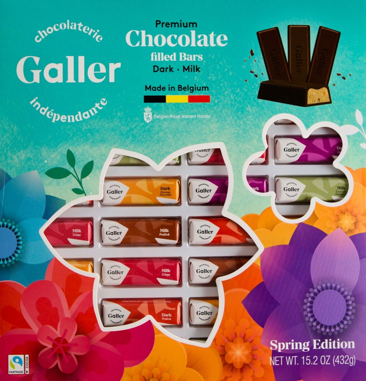 Galler Premium Belgium Chocolate Filled Bars Dark Milk Spring-Edition ...