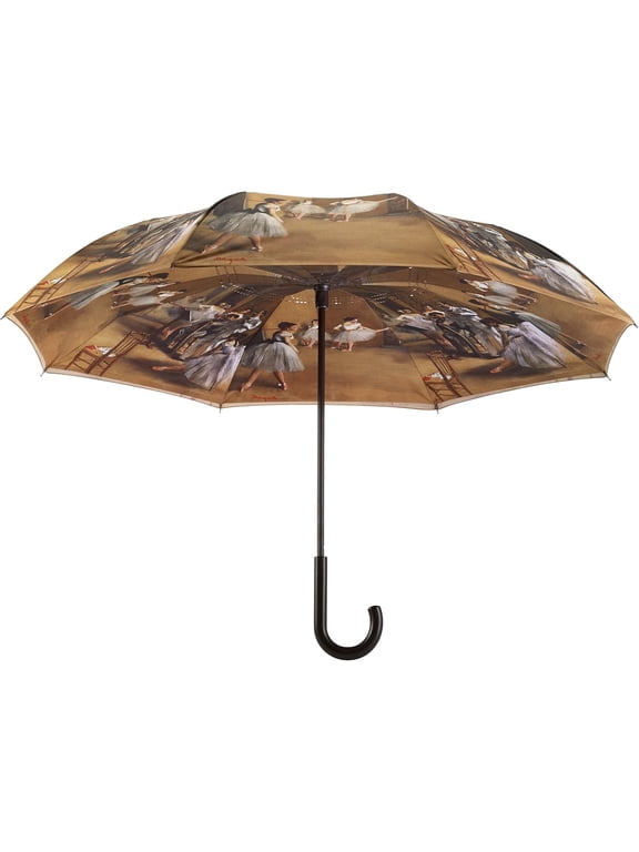Galleria Ballerinas Art Reverse Close Stick Umbrella, 42-inch Dia When Open, Multicoloured