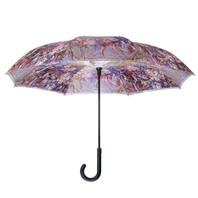 Galleria Reverse Close Stick Umbrella Monet Agapanthus-Art on both sides
