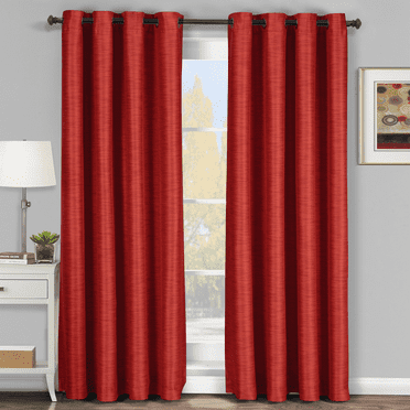 Galleria Room Darkening Thermal Insulated Tonal Stripe Panels (Single) - 54X84 - Red