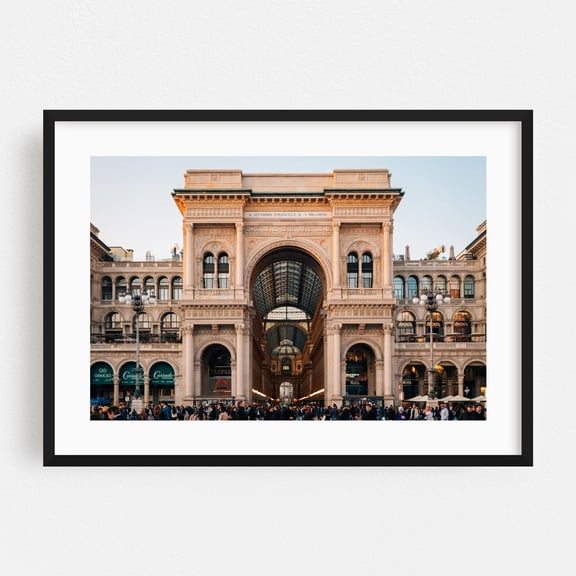 Galleria Vittorio Emanuele II 03 - Milan Lombardy Italy Photography Black Framed Wall Art Print 24 x 36 inches
