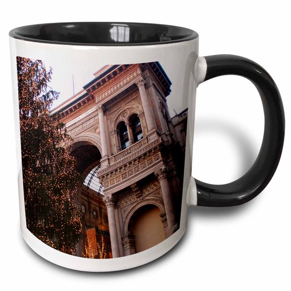 3drose, Galleria Vittorio Emanuele Ii Milan Italy, 11oz Two-tone Black Mug