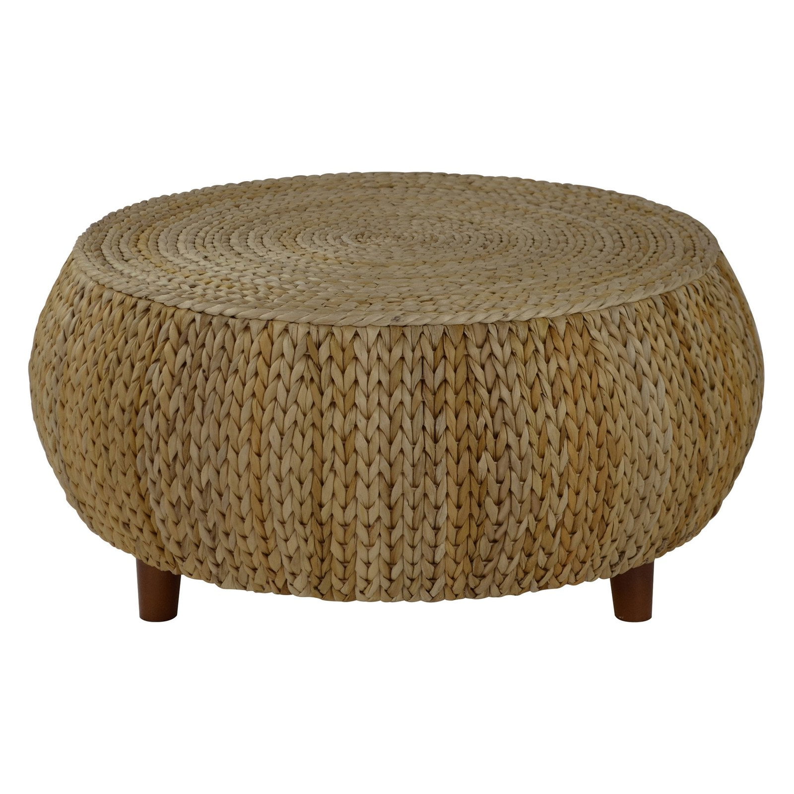 Gallerie Decor Bali Breeze Low Round Accent Table in Natural Wood for