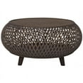 thumbnail image 1 of Gallerie Decor Bora Bora Round Transitional Rattan Coffee Table in Walnut, 1 of 4