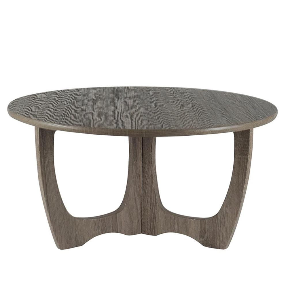 Gallerie Decor Edgewood Contemporary Wood Coffee Table with Carved Leg in Gray