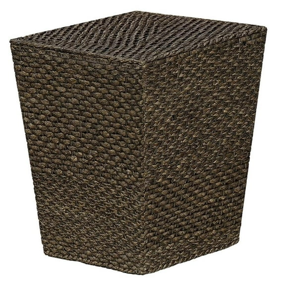 Gallerie Decor Fiji Square Tapered Transitional Wood Side Table in Walnut