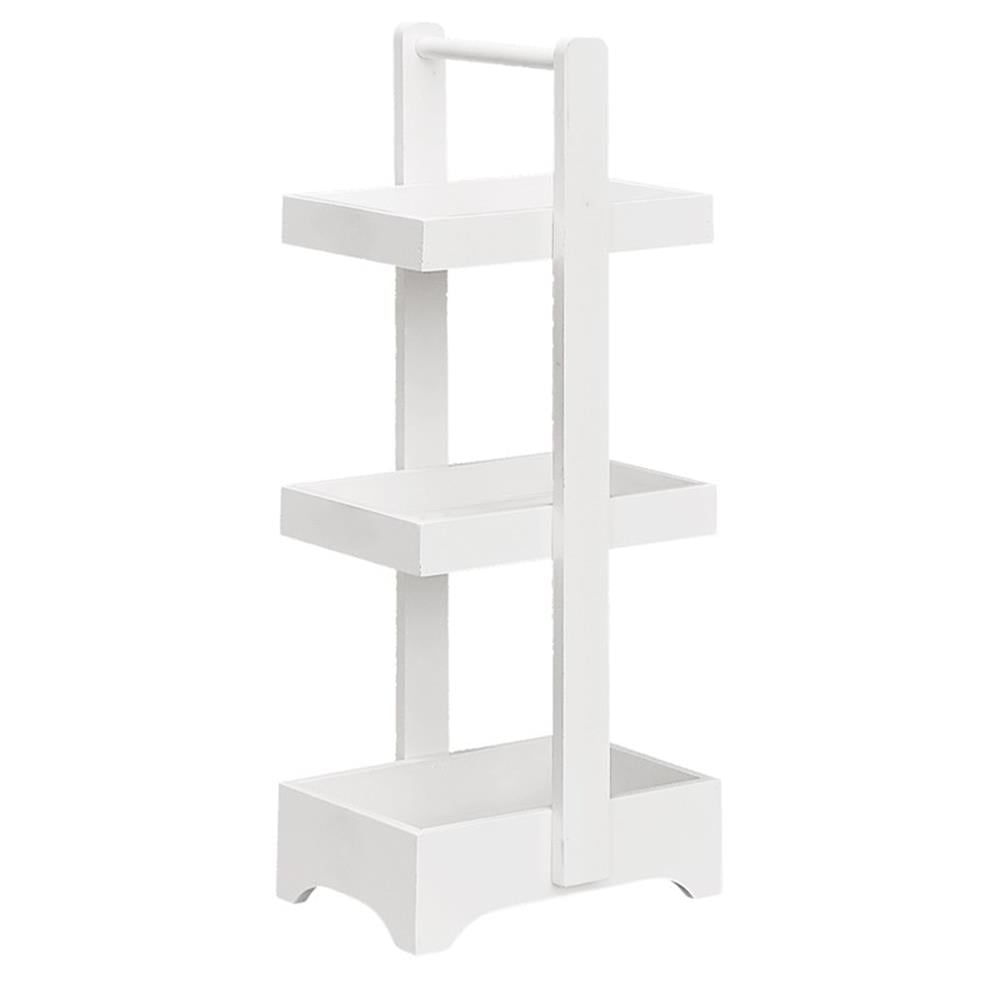 Gallerie Decor Natural Spa Transitional Bamboo Bathroom Caddy in White