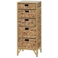 thumbnail image 1 of Gallerie Decor Rio 5-Drawer Transitional Metal/Wood Tower in Natural, 1 of 5