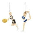 thumbnail image 1 of Gallerie II Cheerleader with Pom Poms - 4 x 1.9 Inch Black and Blue Resin Holiday Christmas Ornament; Set of 2, 1 of 1