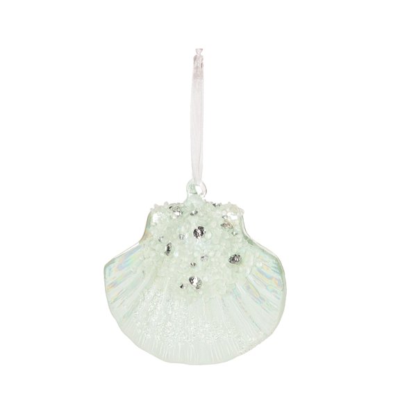 Gallerie II Glass Aqua Fan Shell Ornament Green