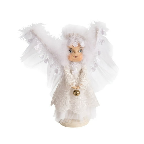 Gallerie II Lizette Angel Joe Spencer Gathered Traditions Christmas Holiday Xmas Hand Painted Soft Figure Figurine Shelf Sitter Cute Whimsical Decor Decoration On Stand