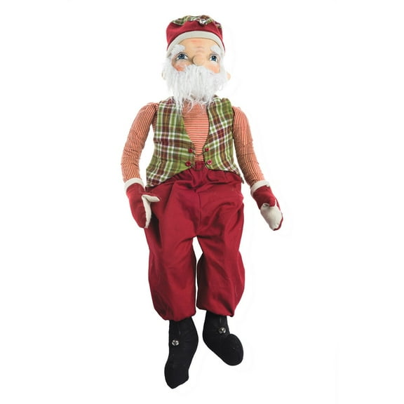 Gallerie II McDonald Santa Joe Spencer Gathered Traditions Christmas Holiday Xmas Hand Painted Soft Figure Figurine Shelf Sitter Cute Whimsical Decor Decoration