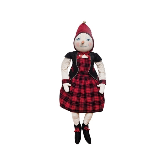 Gallerie II Sarina Snowgirl Joe Spencer Gathered Traditions Christmas Holiday Xmas Hand Painted Soft Figure Figurine Shelf Sitter Cute Whimsical Decor Decoration