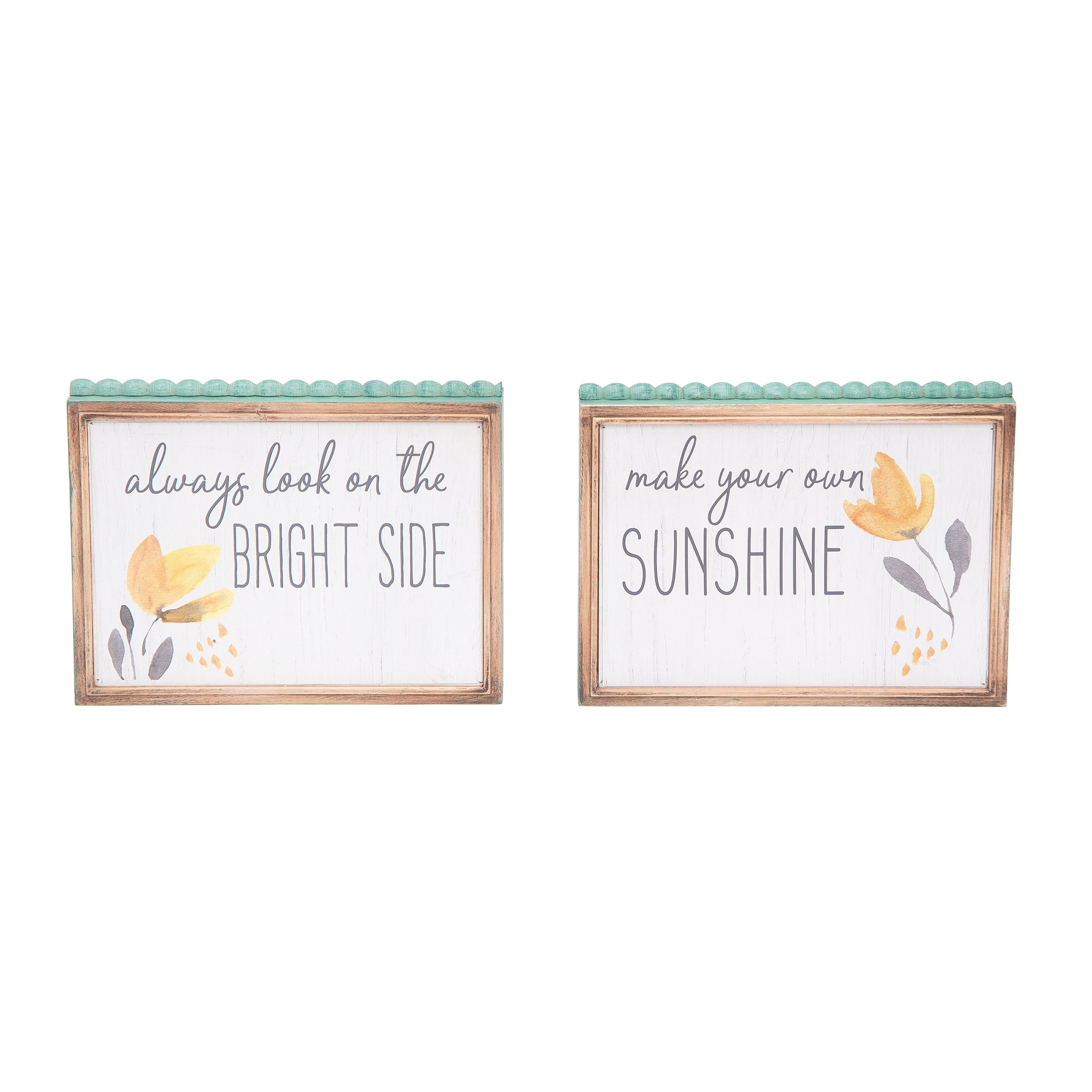 Sunshine Bright Side Nautical Wood Wall Plaque Set