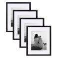 Gallery 11 in. x 14 in. Matted to 8 in. x 10 in. Black Picture Frame