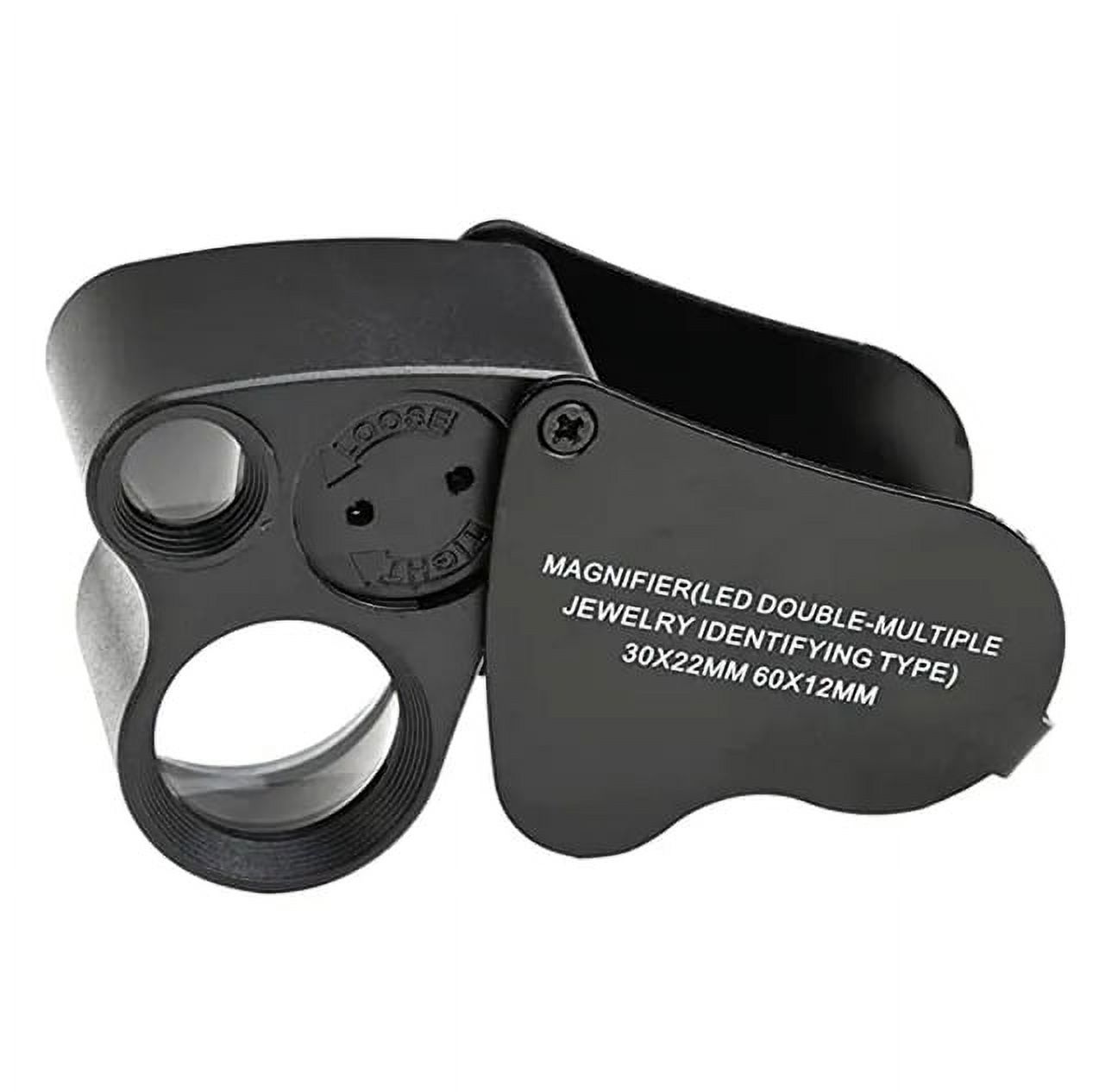 Gallery Gems LED Jewelers Triplet Loupe with Case 30x60x (Black