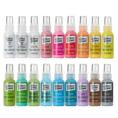 Gallery Glass Stained Glass Acrylic Paint Kit, 18 Piece Set, 2 fl oz