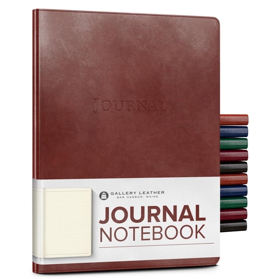 Gallery Leather Journal Notebook - 192 Pages, Softcover, For Men and Women, For Writing, Work & Travel, Handcrafted - Acadia Tan - 9.75 x 7.5 ", Large Lined