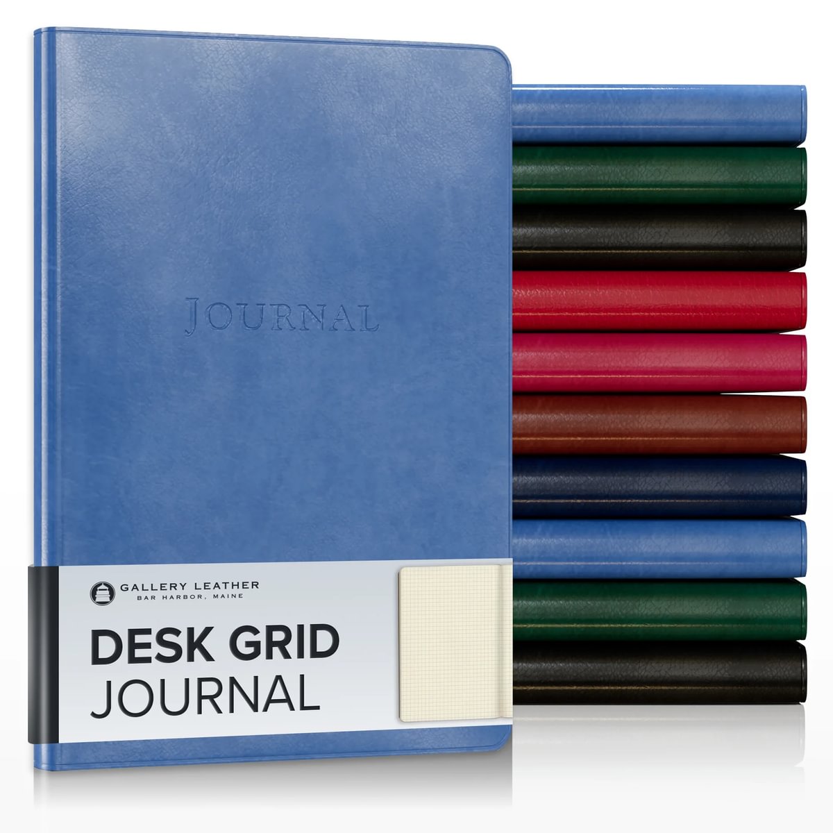 Gallery Leather Desk Grid Journal - Acadia Hydrangea - 8"x5.5"