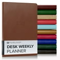 thumbnail image 1 of Gallery Leather Desk Weekly Monthly Planner 2026, Elegantly Bound Calendar Planner and Notebook with Stylish Gold-Gilded Page Edges, 12 Months - Monhegan Saddle - 8 x 5.5 ", 1 of 9