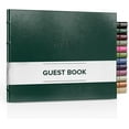 thumbnail image 1 of Gallery Leather Guest Book Wedding, Guestbook for Vacation Home, Baby Shower, Party, Special Events, add Polaroid Photos, 192 Lined Pages, Bonded Leather, Hardcover - Acadia Green, 1 of 6