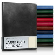 Gallery Leather Large Grid Journal - Acadia Black - 9.75"x7.5"