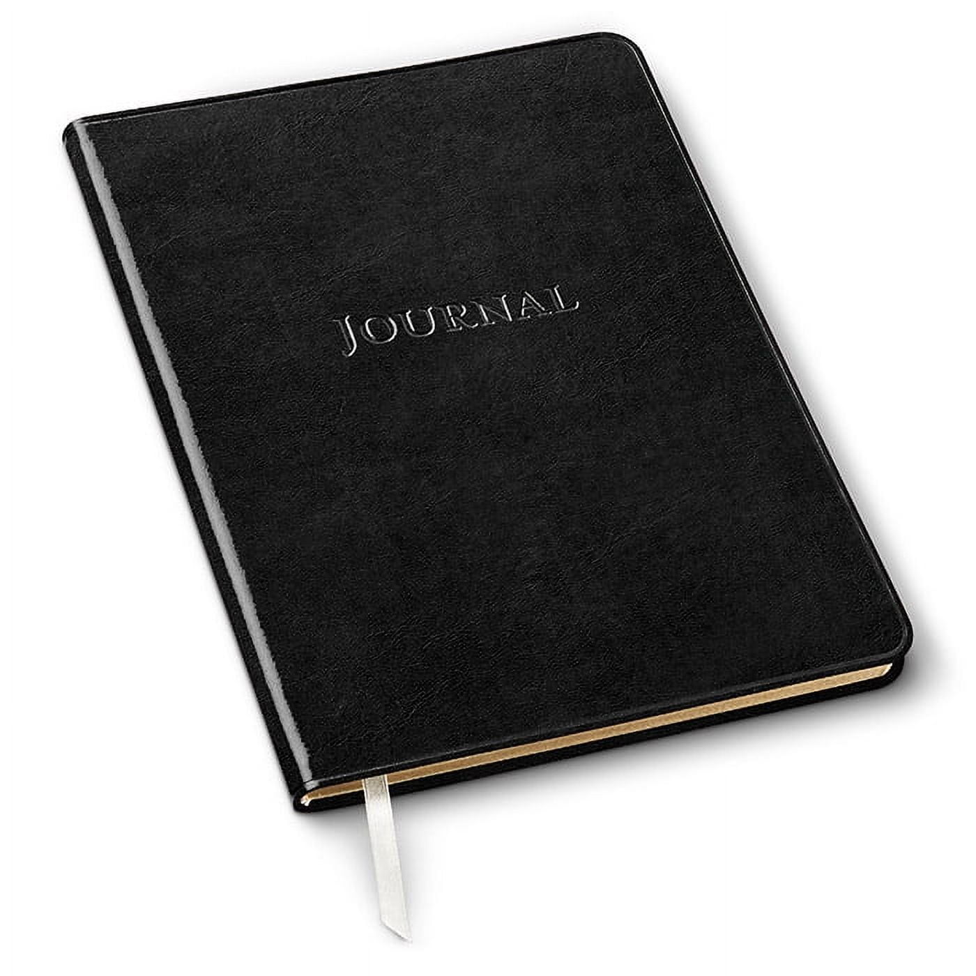 Gallery Leather Large Journal in soft black bonded leather