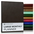 thumbnail image 1 of Gallery Leather Large Monthly Planner 2026, Elegantly Bound Calendar Planner and Notebook with Stylish Gold-Gilded Page Edges, 18 Months - Acadia Black - 9.75 x 7.5 ", 1 of 8