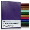 thumbnail image 1 of Gallery Leather Large Monthly Planner 2026, Elegantly Bound Calendar Planner and Notebook with Stylish Gold-Gilded Page Edges, 18 Months - Acadia Plum - 9.75 x 7.5 ", 1 of 8