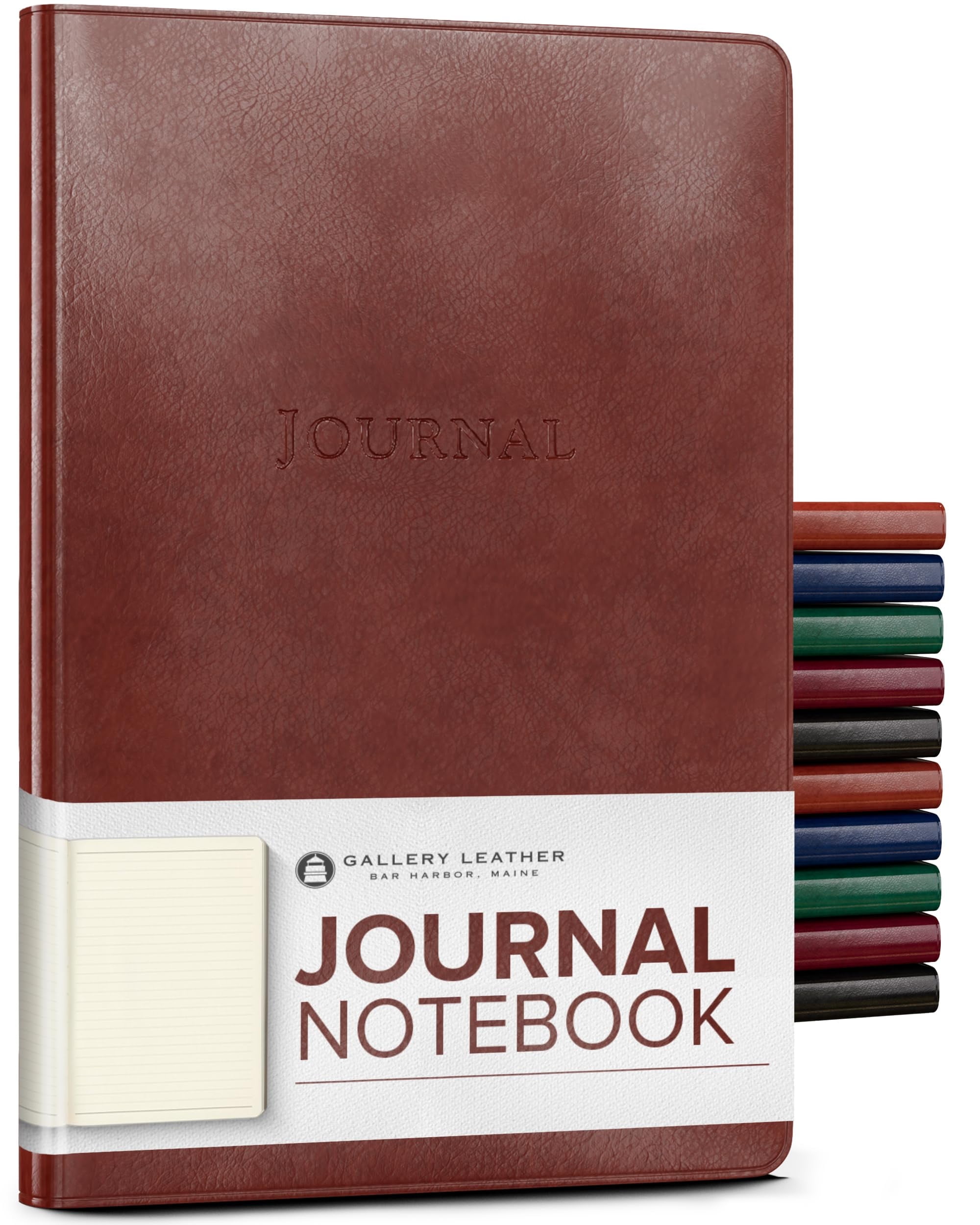 Gallery Leather Journal Notebook - 192 Pages, Softcover, For Men and Women, For Writing, Work & Travel, Handcrafted - Acadia Tan - 8 x 5.5, Desk Lined