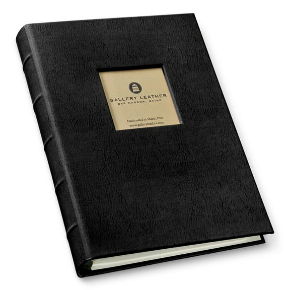 Gallery Leather Limited - Slimline Window Photo Album - Freeport Black - 11.75"x8.0"