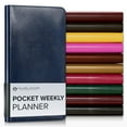 thumbnail image 1 of Gallery Leather Pocket Weekly Monthly Planner 2026, Elegantly Bound Calendar Planner and Notebook with Stylish Gold-Gilded Page Edges, 12 Months - Acadia Navy - 6 x 3.25 ", 1 of 9