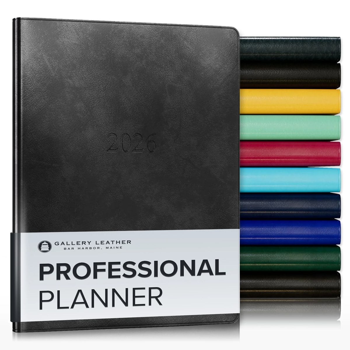 Gallery Leather Professional Planner 2026 - Acadia Black - 9x7"