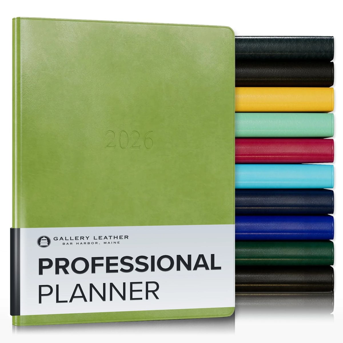 Gallery Leather Professional Planner 2026 - Acadia Lime - 9x7"