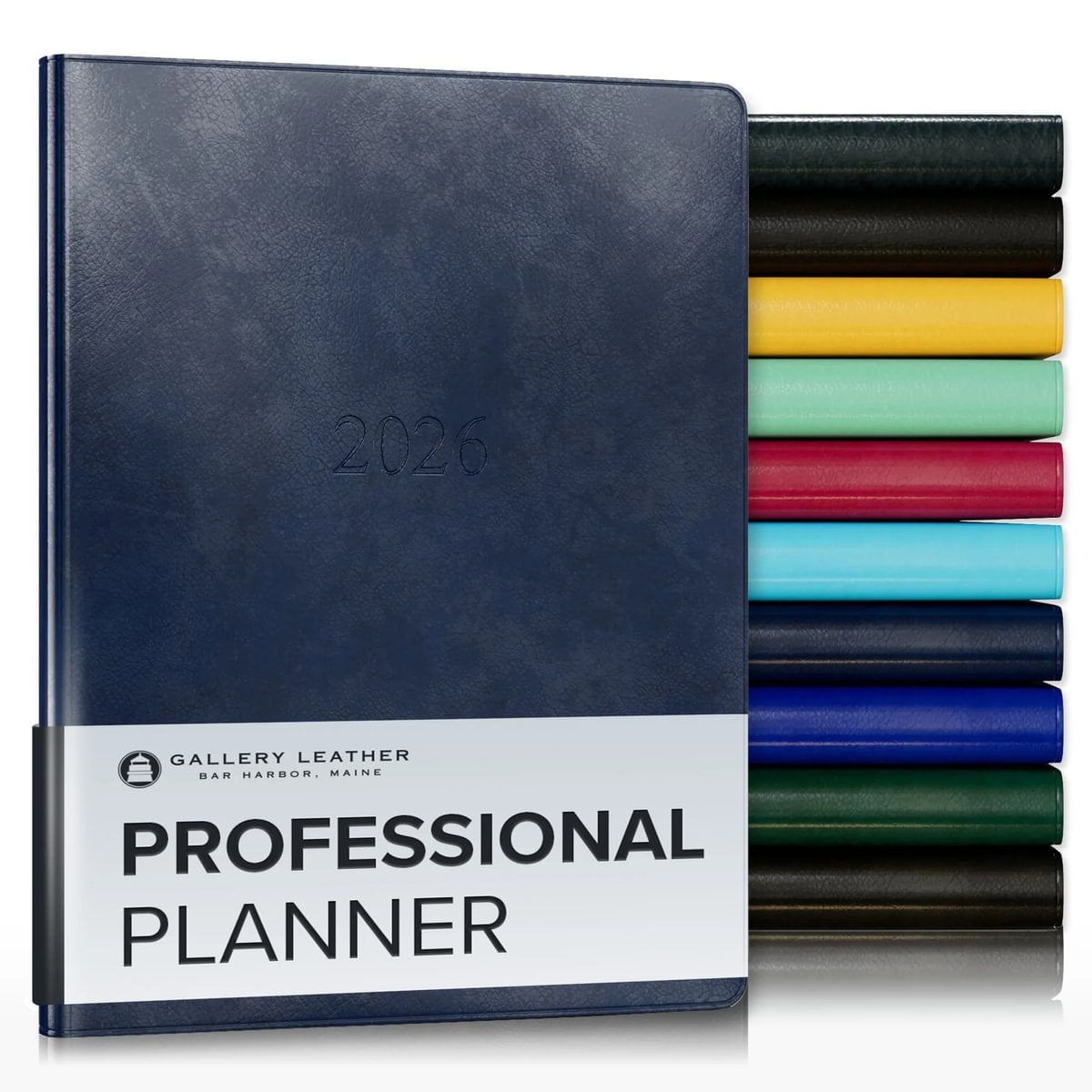 Gallery Leather Professional Planner 2026 - Acadia Navy - 9x7"