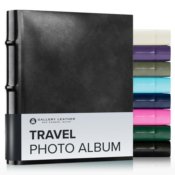 Gallery Leather Travel Photo Album - Acadia Black - 6.5"x5.5"