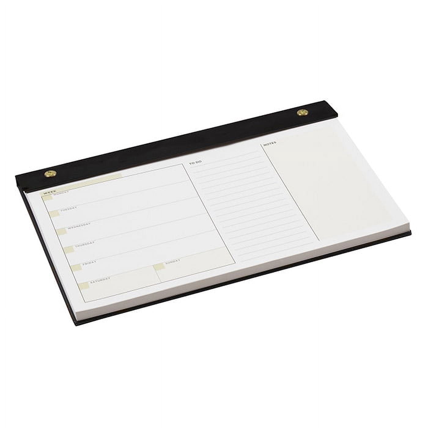Gallery Leather Undated Weekly Pad Planner - Acadia Black - 7"x 11"
