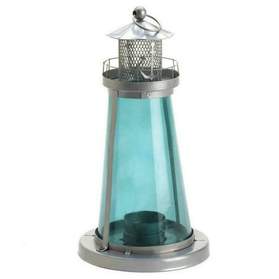 Gallery Of Light Blue Glass Watch Tower Candle Lamp