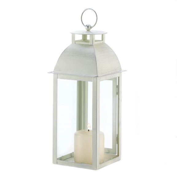Gallery Of Light Distressed Ivory Candle Lantern