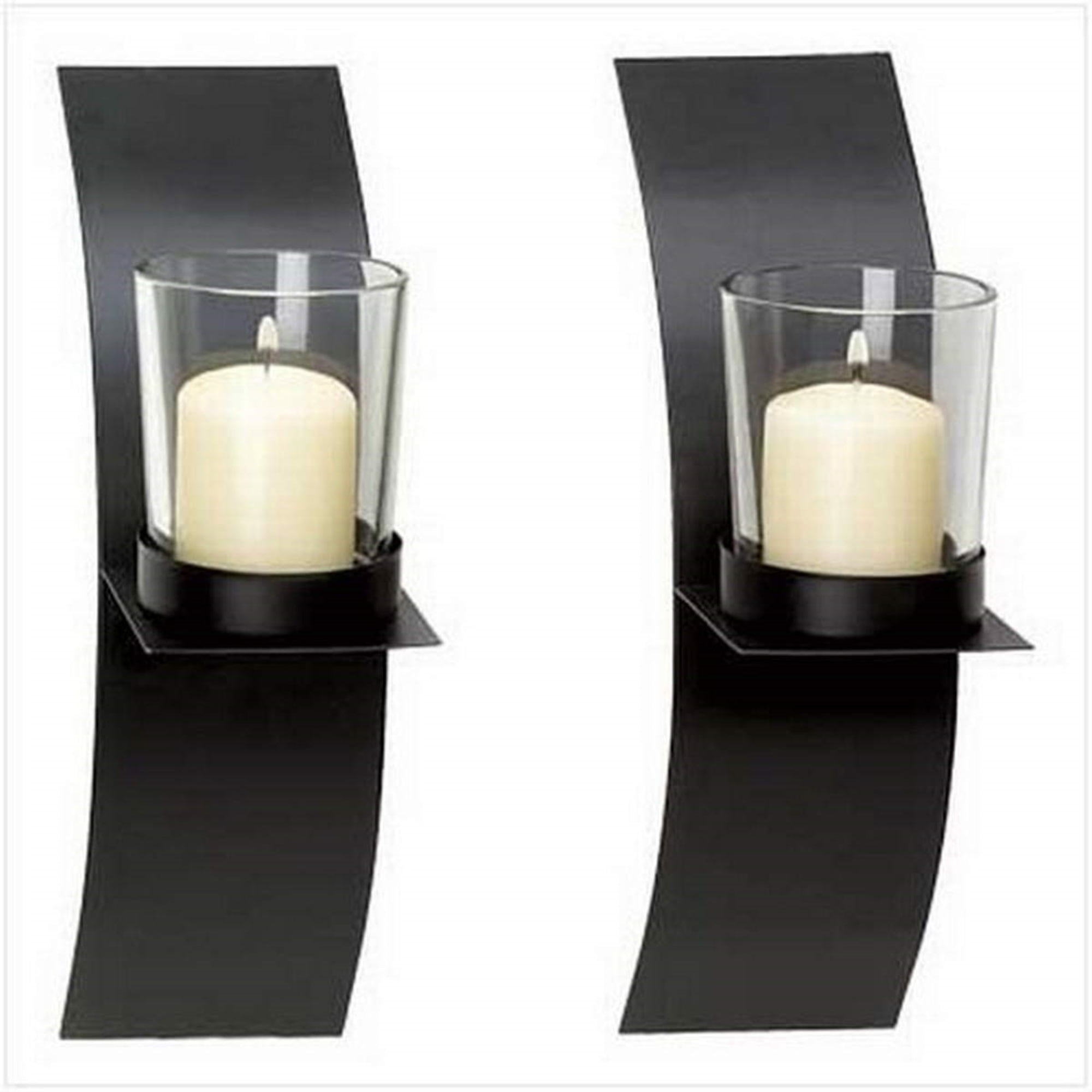 Festival Elegance Iron Wall Sconce with Clear Glass Cup