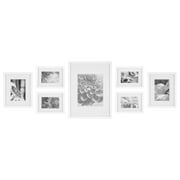 Gallery Perfect White Gallery Wall Kit Picture Frames Decorative Art Prints Hanging Template Multi-Size 7-Piece
