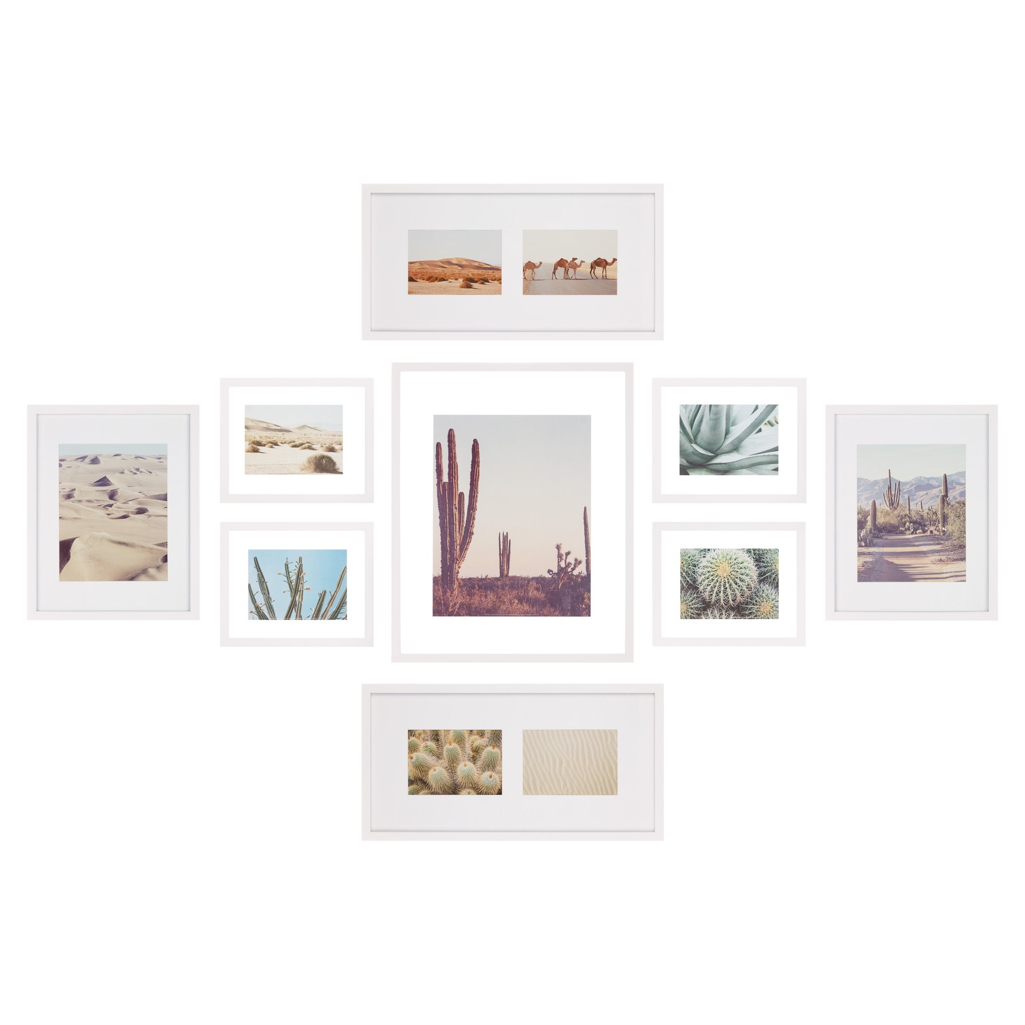 Gallery Perfect 9 Piece Gallery Wall Floating Picture Frame Set with